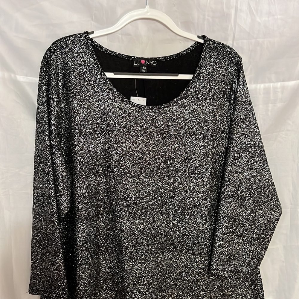LU NYC Beautiful Black W/Shining Silver Dress, Size 3X MAKE AN OFFER